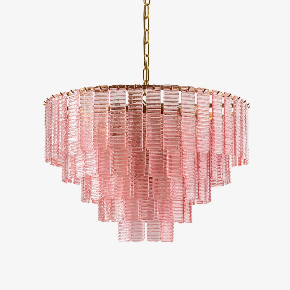 Розовая люстра Opalora Murano