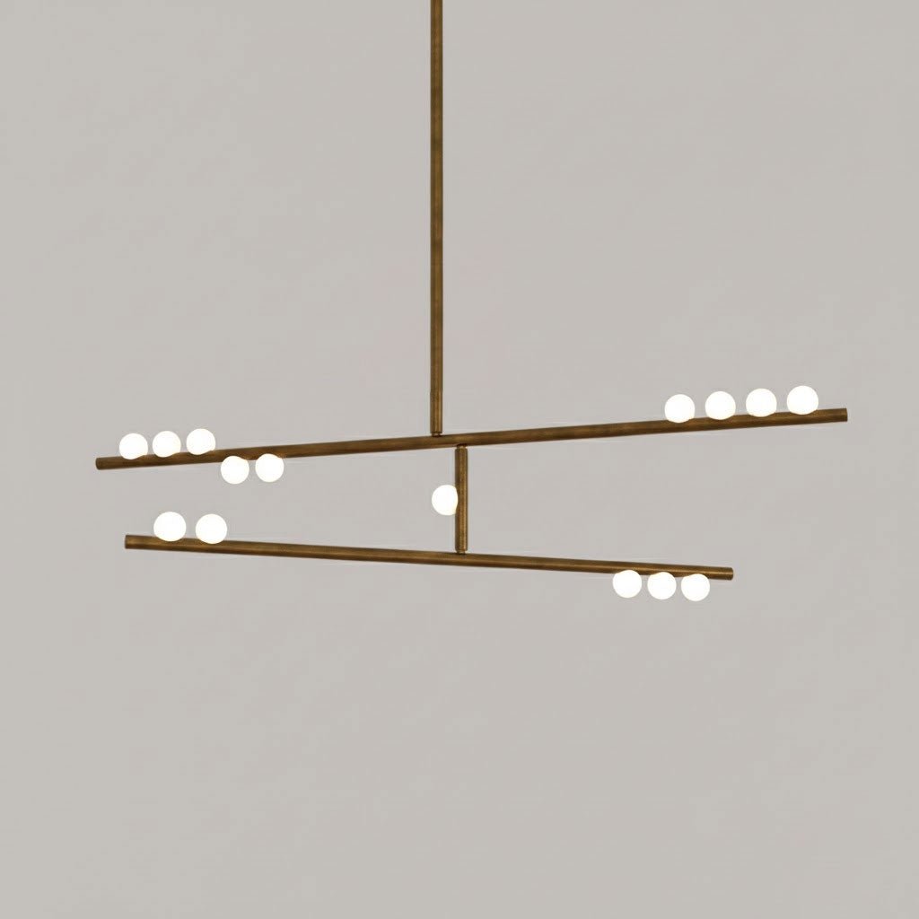 Brass Glass Drop Chandelier - DEPRIMO