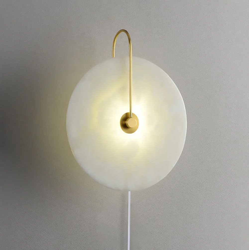 Alabaster LED Plug - In Wall Lamp - DEPRIMO