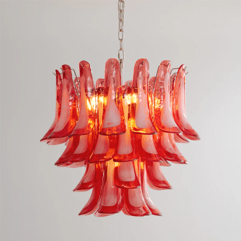 Люстра из муранского стекла «Багровые лепестки»