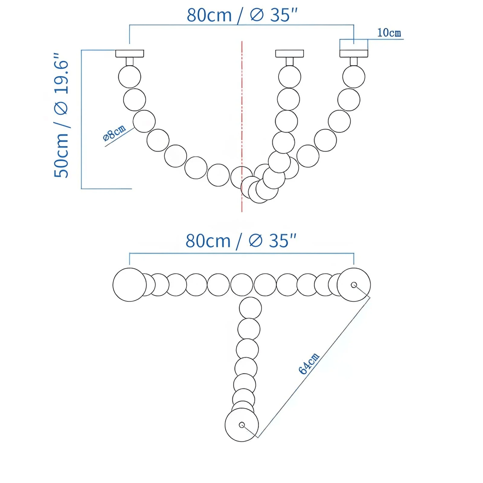 Halti Necklace Acrylic Chandelier - Vakkerlight