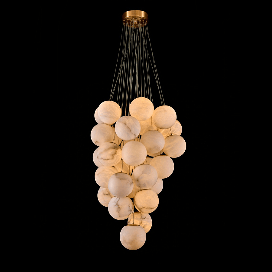 Cluster Alabaster Globe Chandelier - DEPRIMO