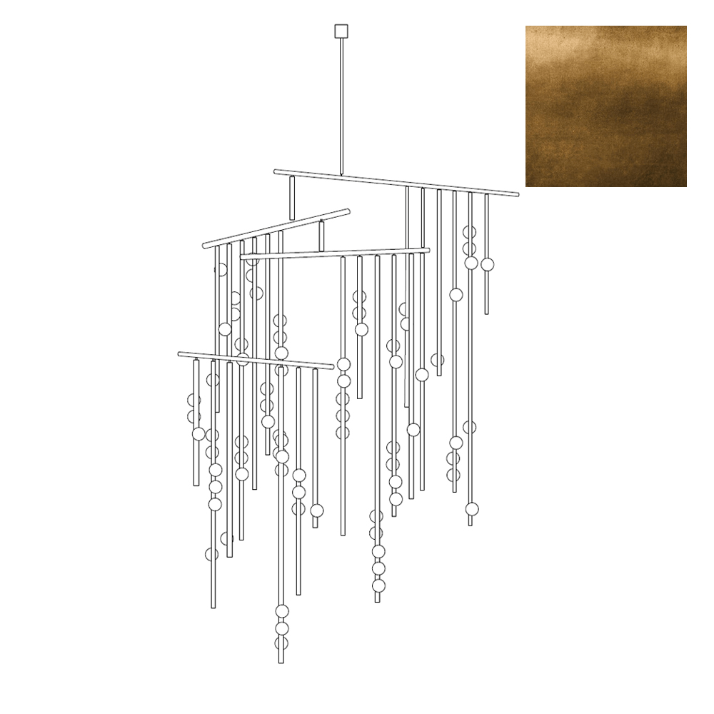 Латунна скляна люстра-крапля