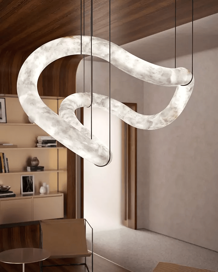 Ethereal Wave Alabaster Chandelier