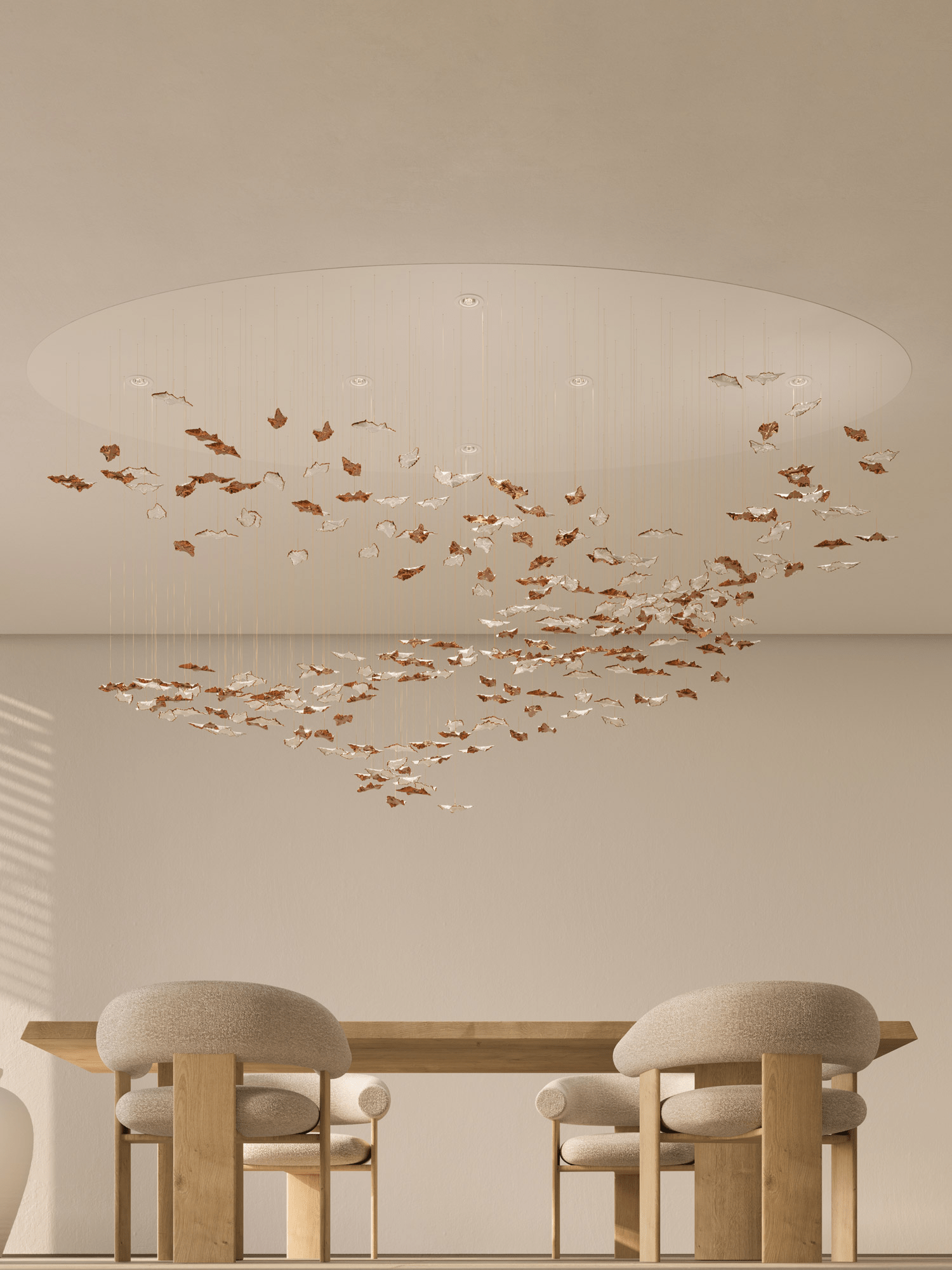 Leaf Twisted Sculptural Customize Chandelier - DEPRIMO