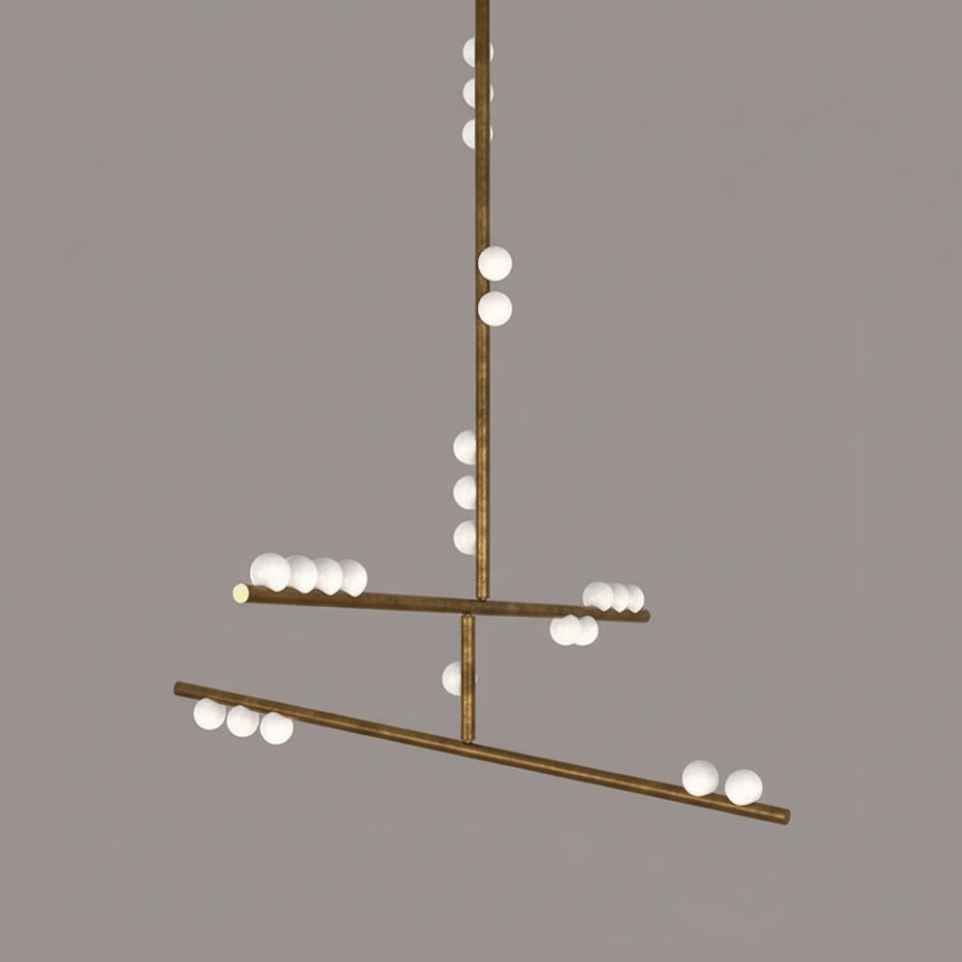 Brass Glass Drop Chandelier - DEPRIMO