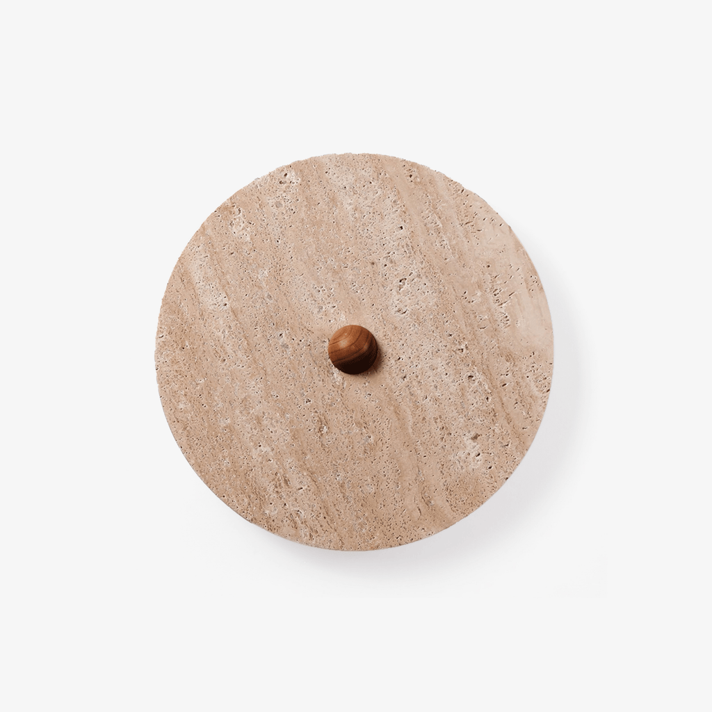 Round Travertine Disk Wall Lamp - Vakkerlight