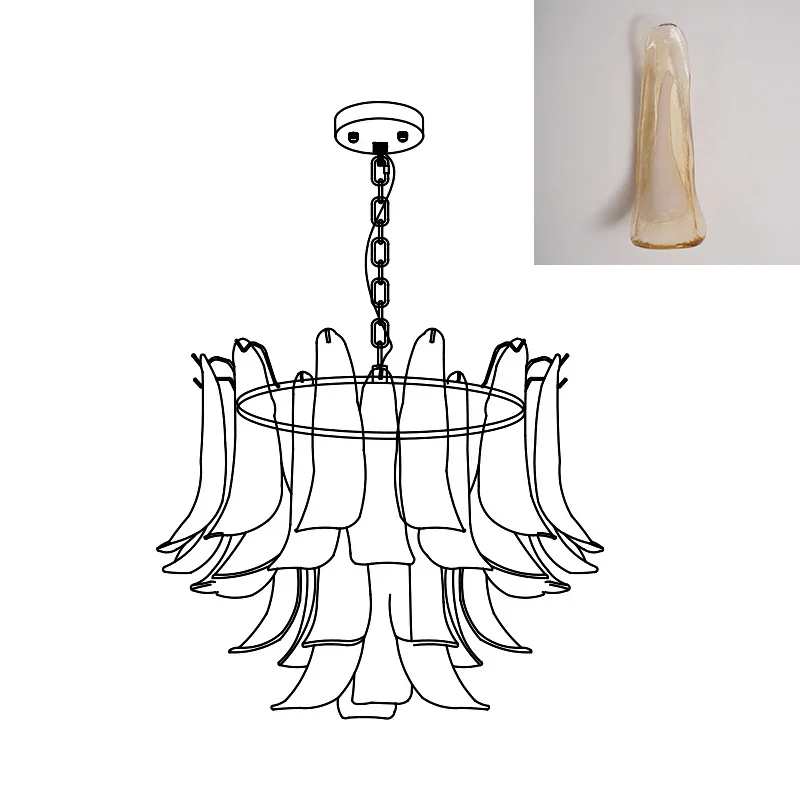 Murano Glass Leaf Chandelier - Vakkerlight