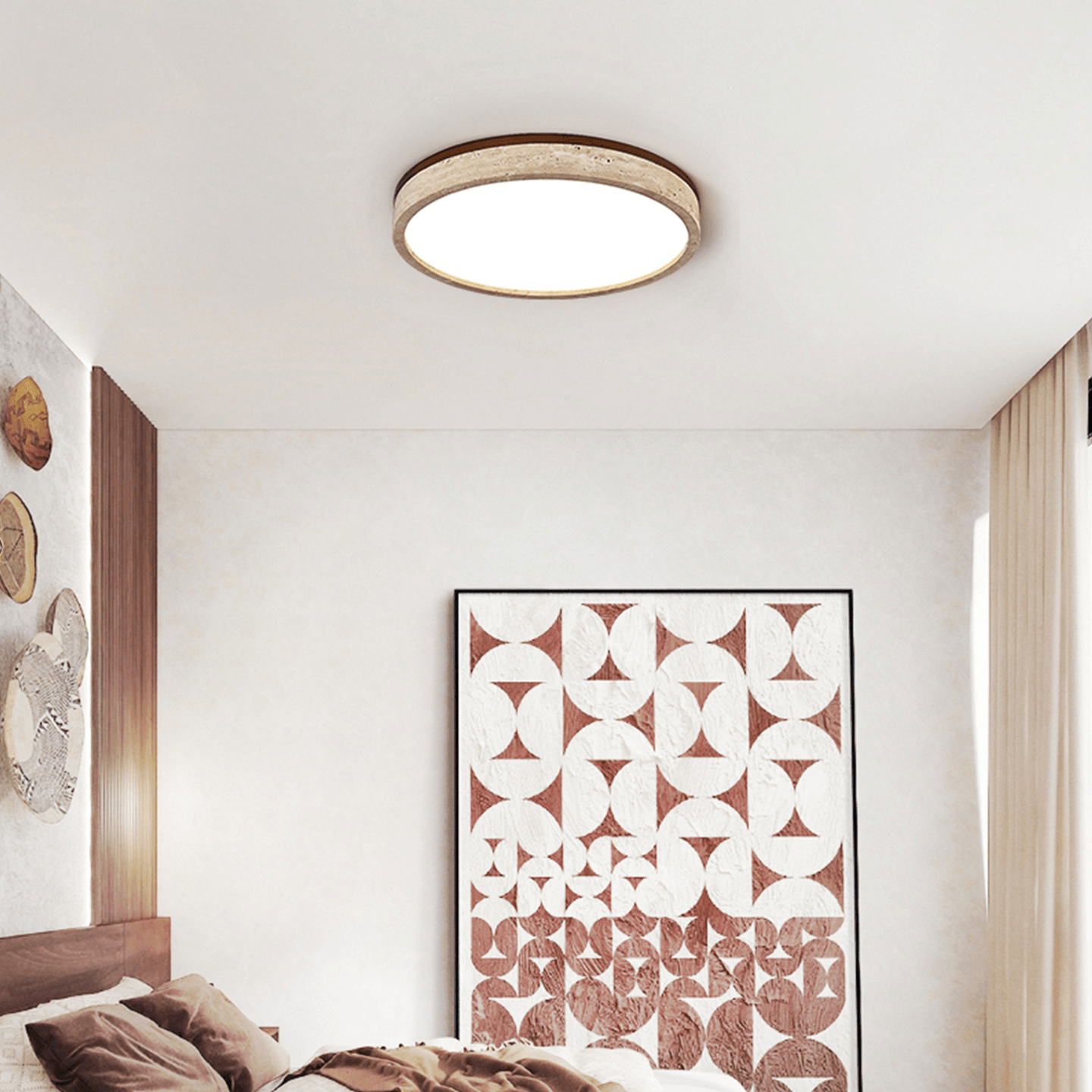 Круглый потолочный светильник Travertine Halo