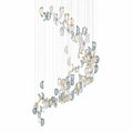 Aqua Ripple Glass Art Customize Chandelier - DEPRIMO