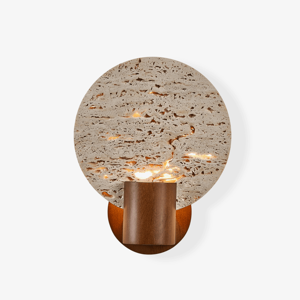 Solis Travertine Round Wall Light - Vakkerlight