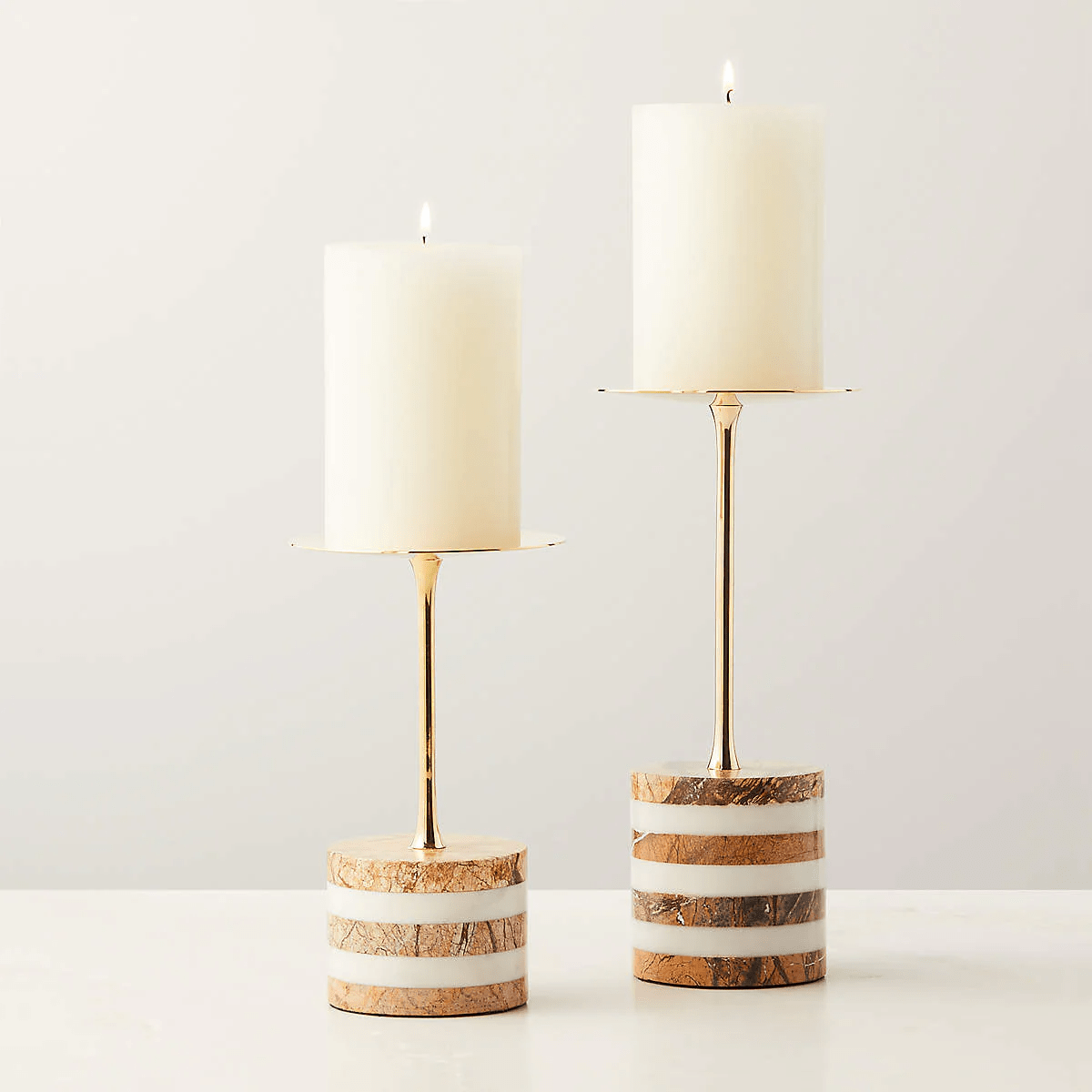 Strata Rise Marble Candle Holder - Vakkerlight