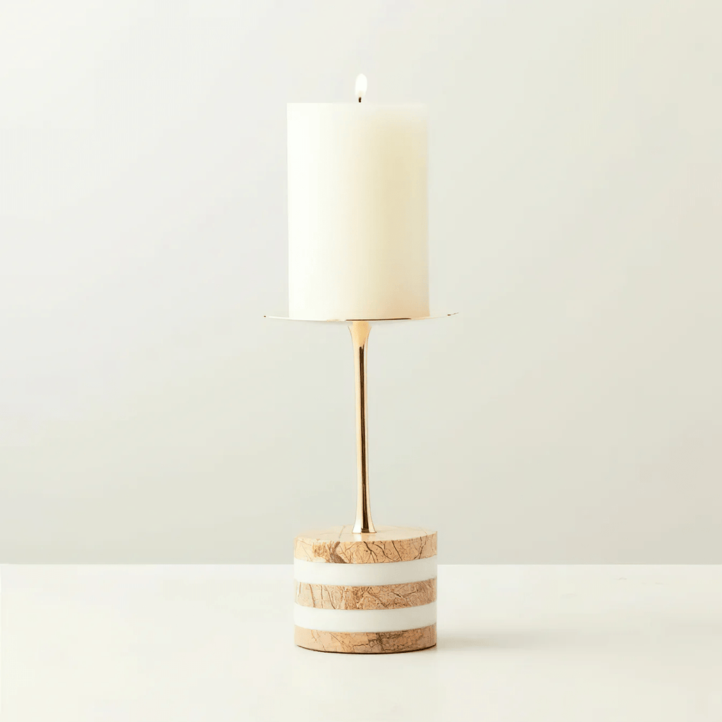 Strata Rise Marble Candle Holder - Vakkerlight