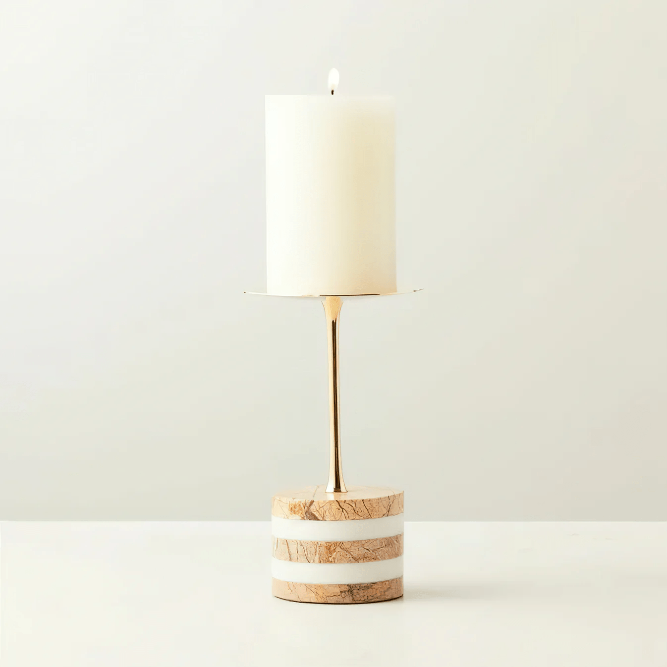 Strata Rise Marble Candle Holder - Vakkerlight