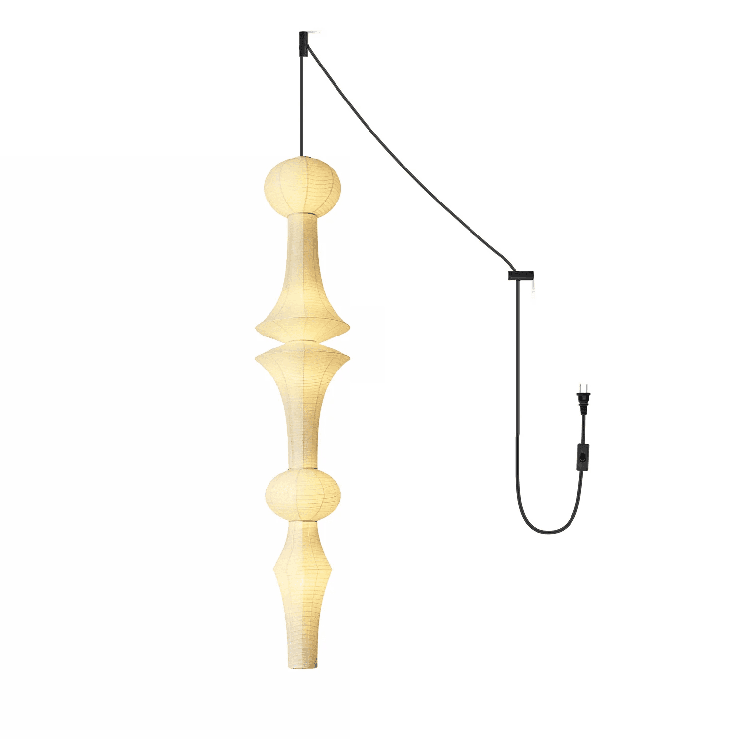 Washi Paper E Pendant Swag Light - DEPRIMO