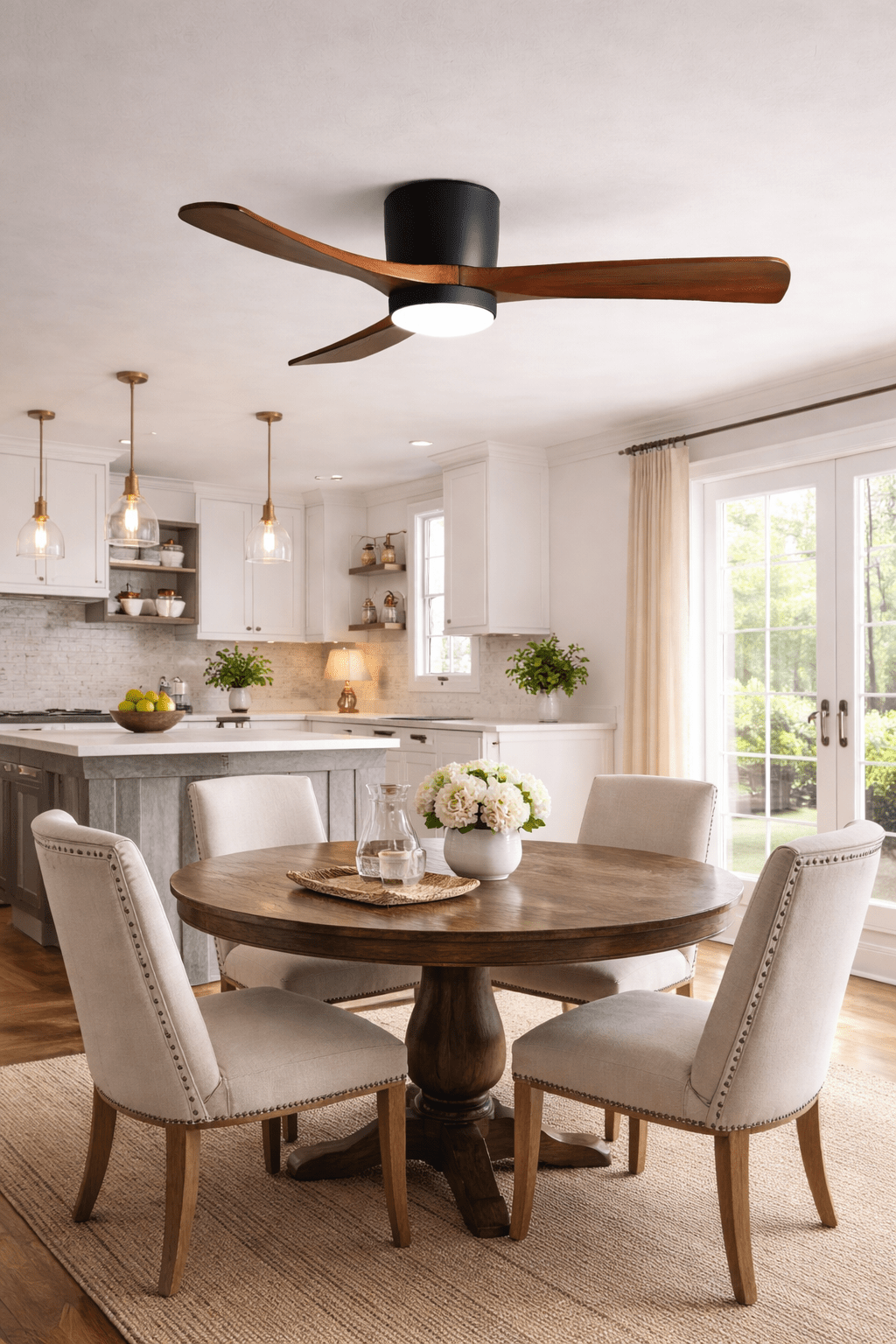 Nordic Wooden Ceiling Fan Light