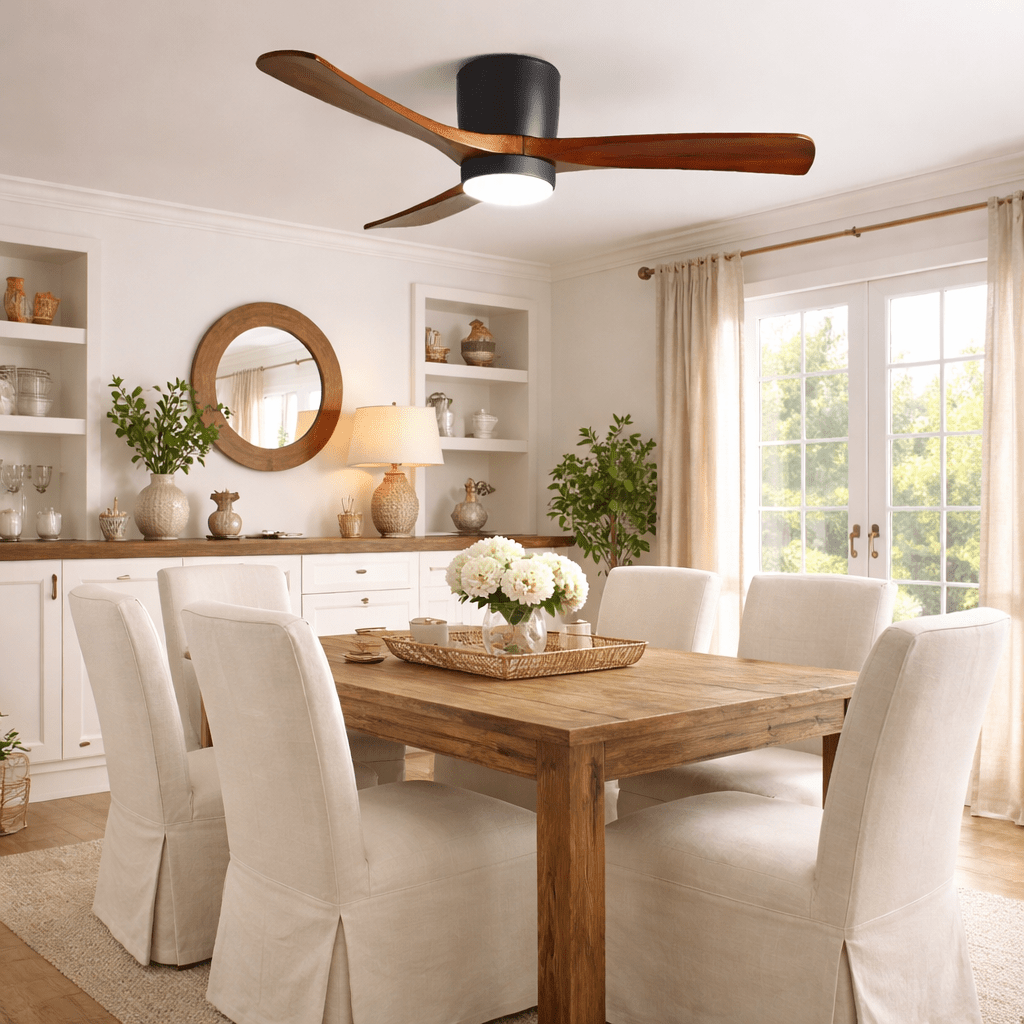 Nordic Wooden Ceiling Fan Light