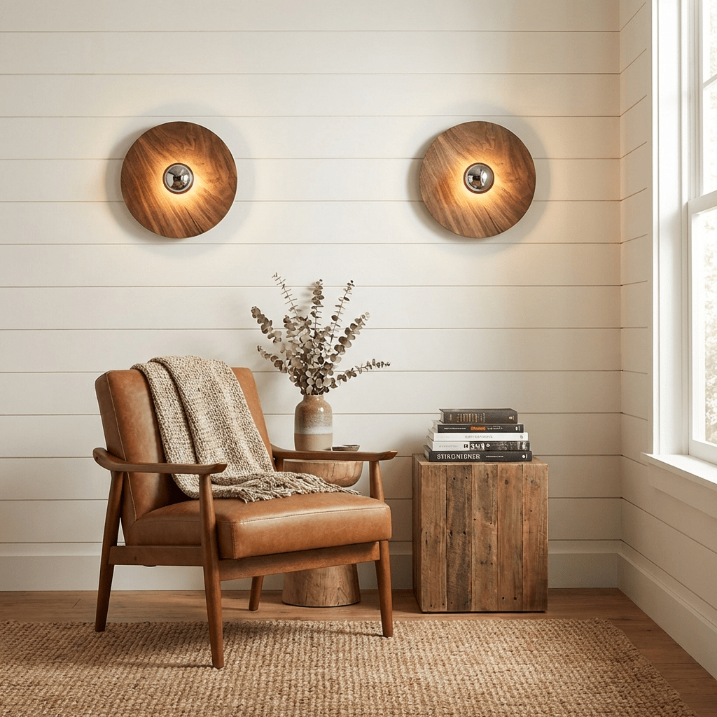 Настінний світильник Vireo Wood Disc