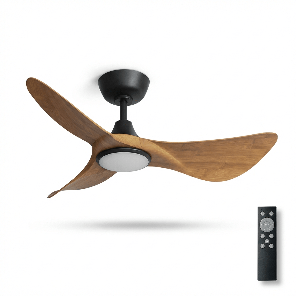 Volant Sculpted Wood Ceiling Fan Light - Vakkerlight