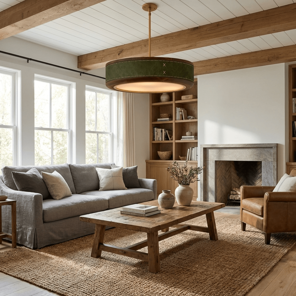 Crafted Leather Ceiling Light