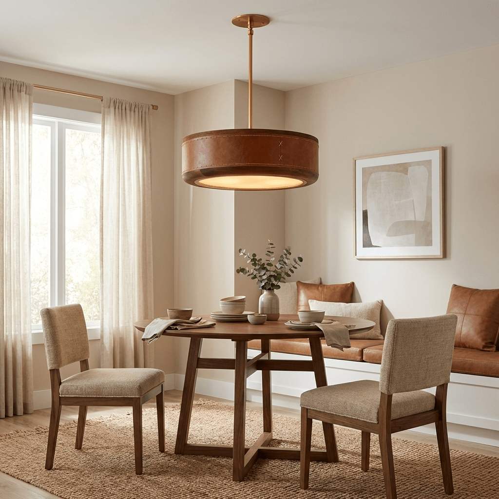Crafted Leather Ceiling Light