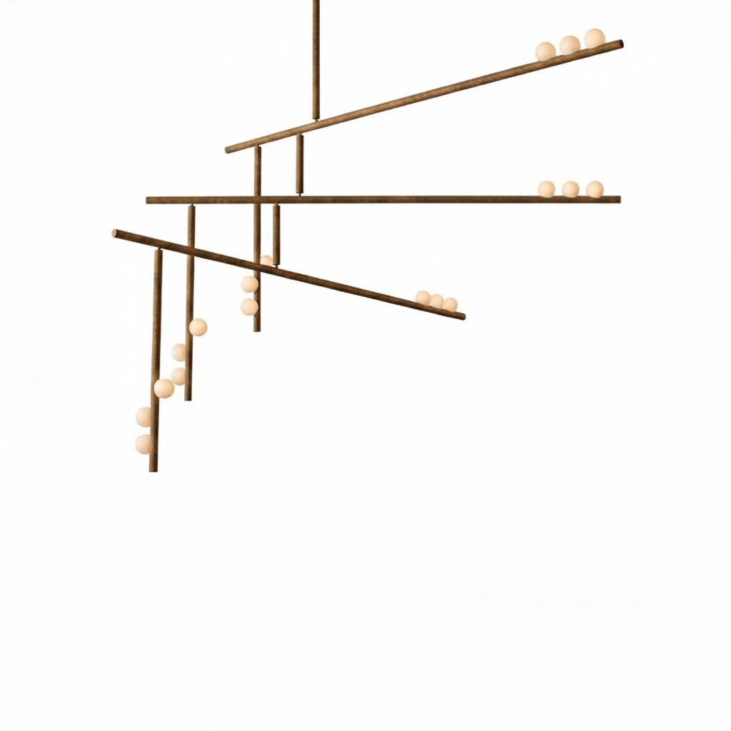 Brass Glass Drop Chandelier - DEPRIMO