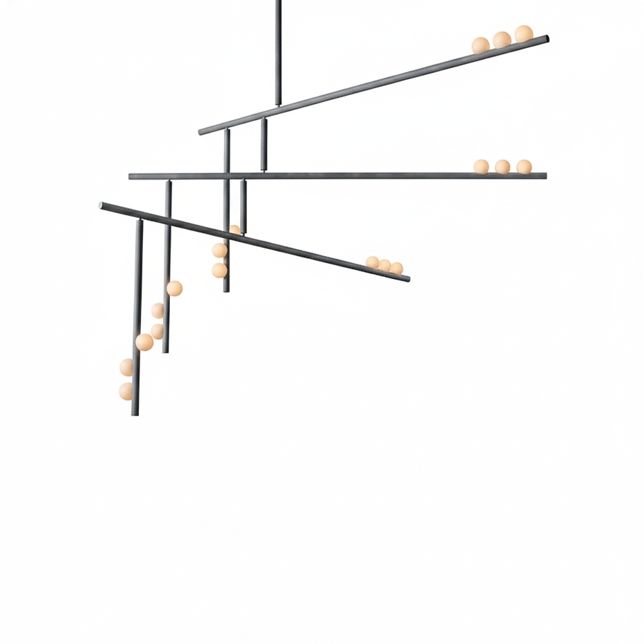 Brass Glass Drop Chandelier - DEPRIMO