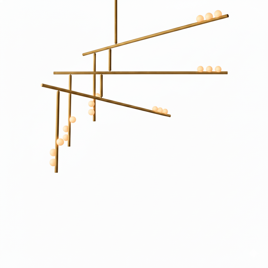 Brass Glass Drop Chandelier - DEPRIMO