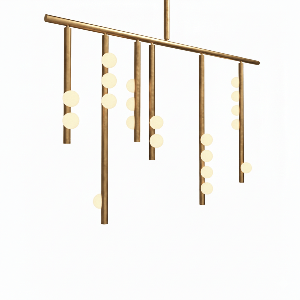 Brass Glass Drop Chandelier - DEPRIMO