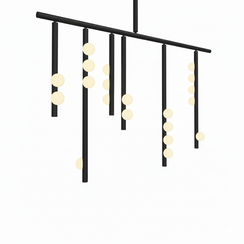 Brass Glass Drop Chandelier - DEPRIMO
