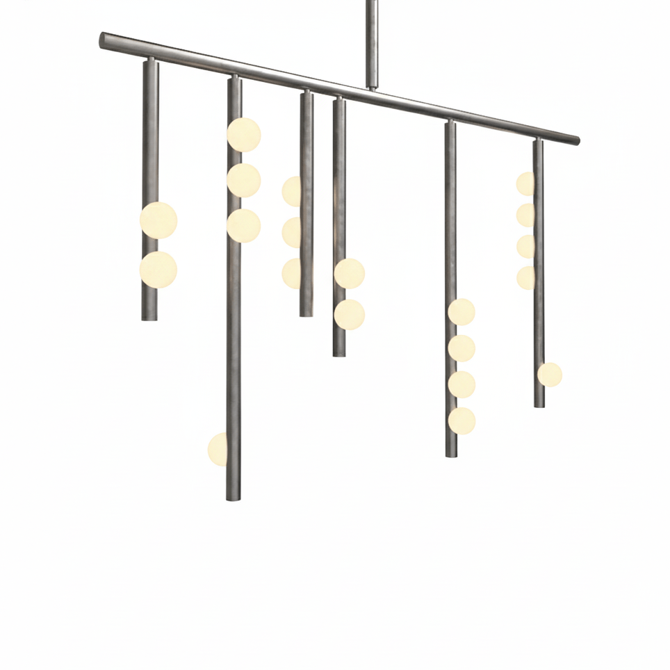 Brass Glass Drop Chandelier - DEPRIMO