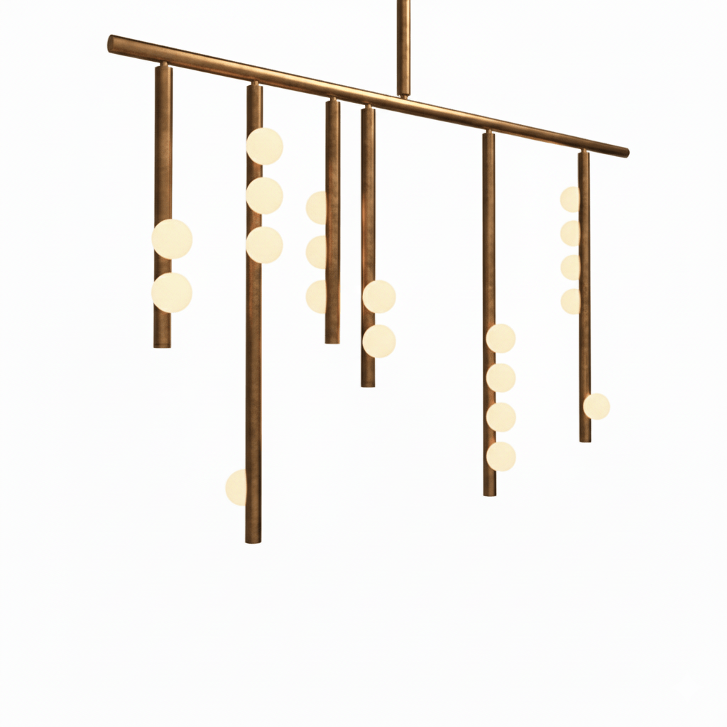 Brass Glass Drop Chandelier - DEPRIMO