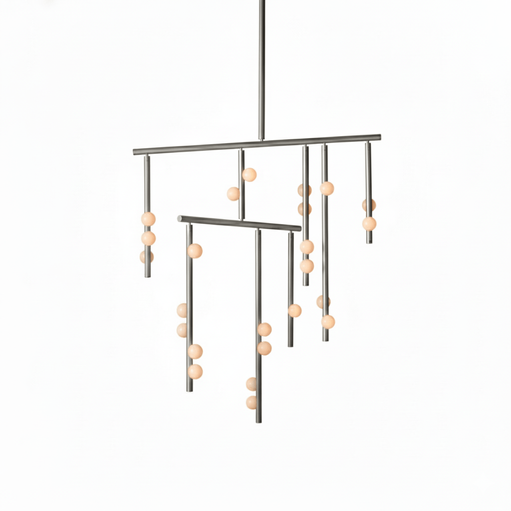 Brass Glass Drop Chandelier - DEPRIMO