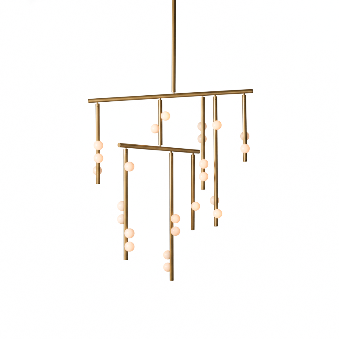 Brass Glass Drop Chandelier - DEPRIMO
