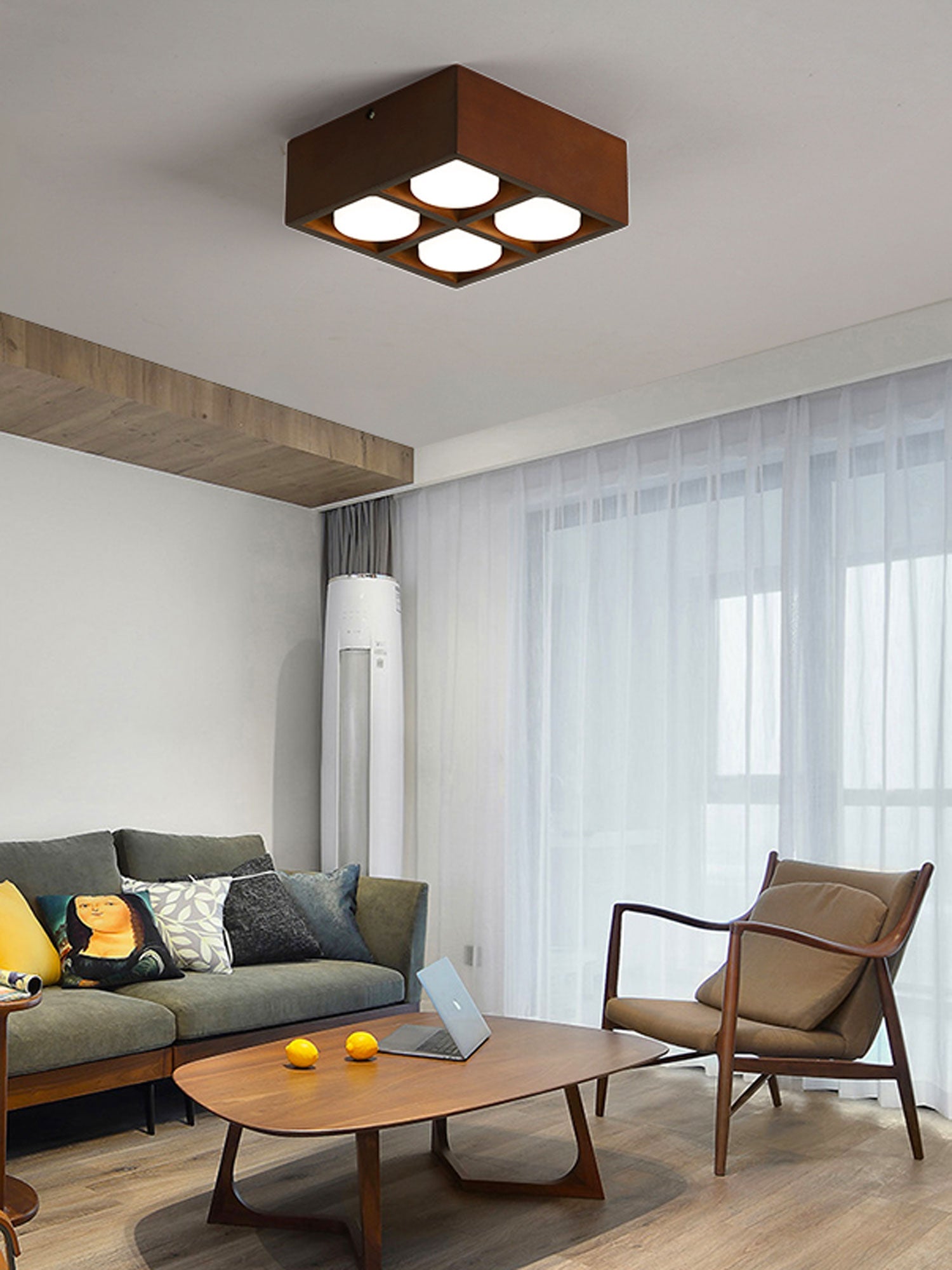 Cobra Wood Ceiling Light