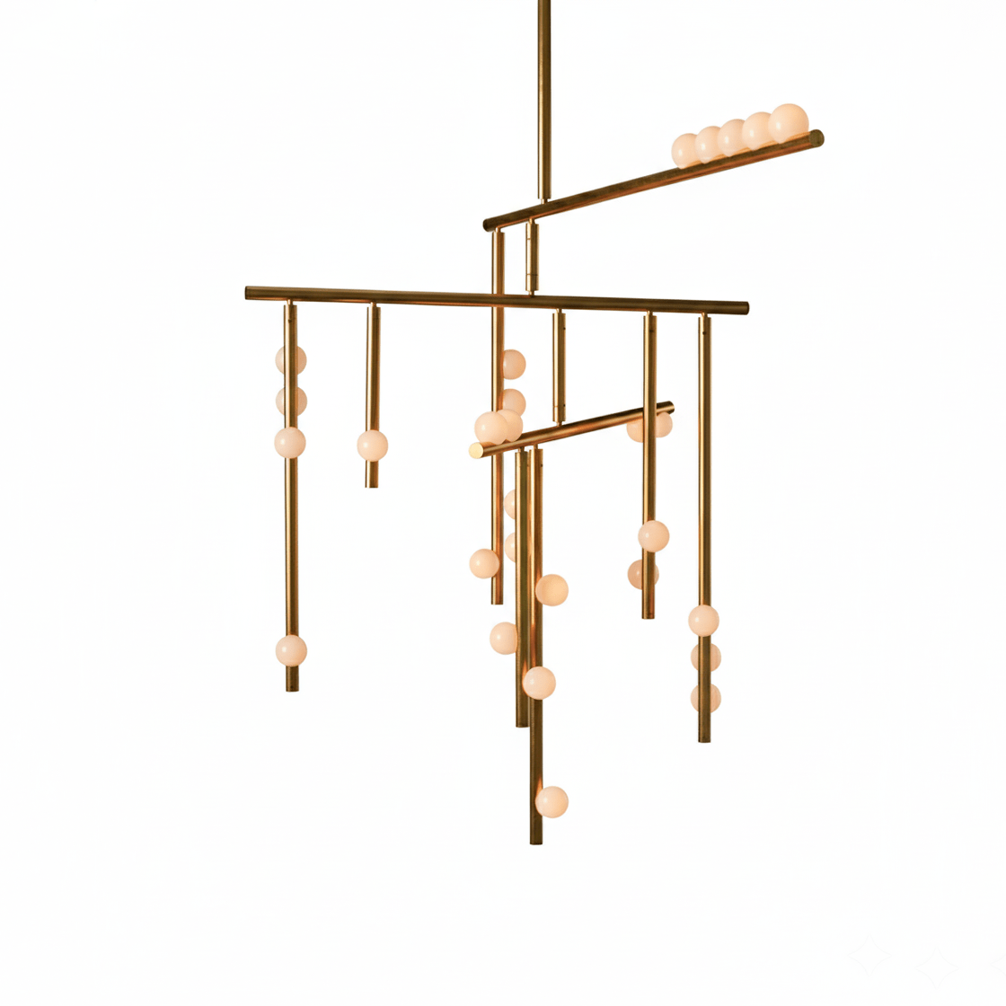 Brass Glass Drop Chandelier - DEPRIMO