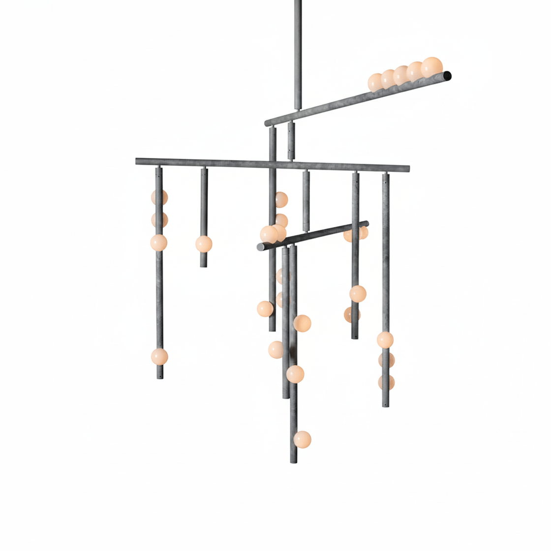 Brass Glass Drop Chandelier - DEPRIMO