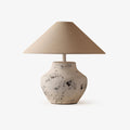 Distressed White Ceramic Table Lamp - DEPRIMO