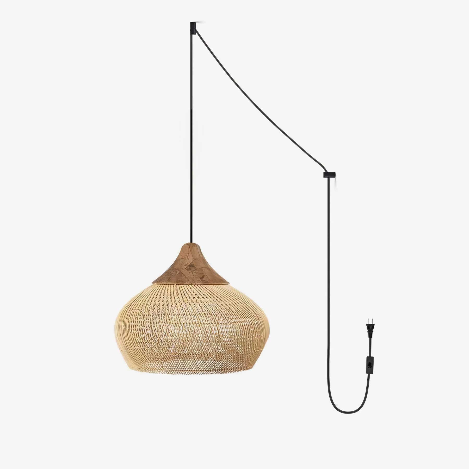 Braided Rattan Swag Pendant Lamp - DEPRIMO