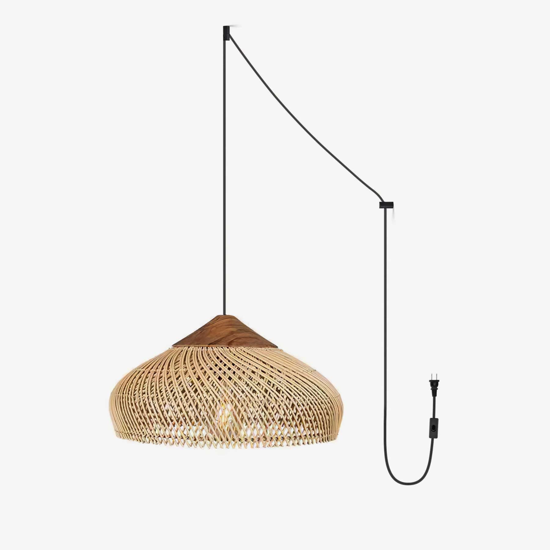 Braided Rattan Swag Pendant Lamp - DEPRIMO