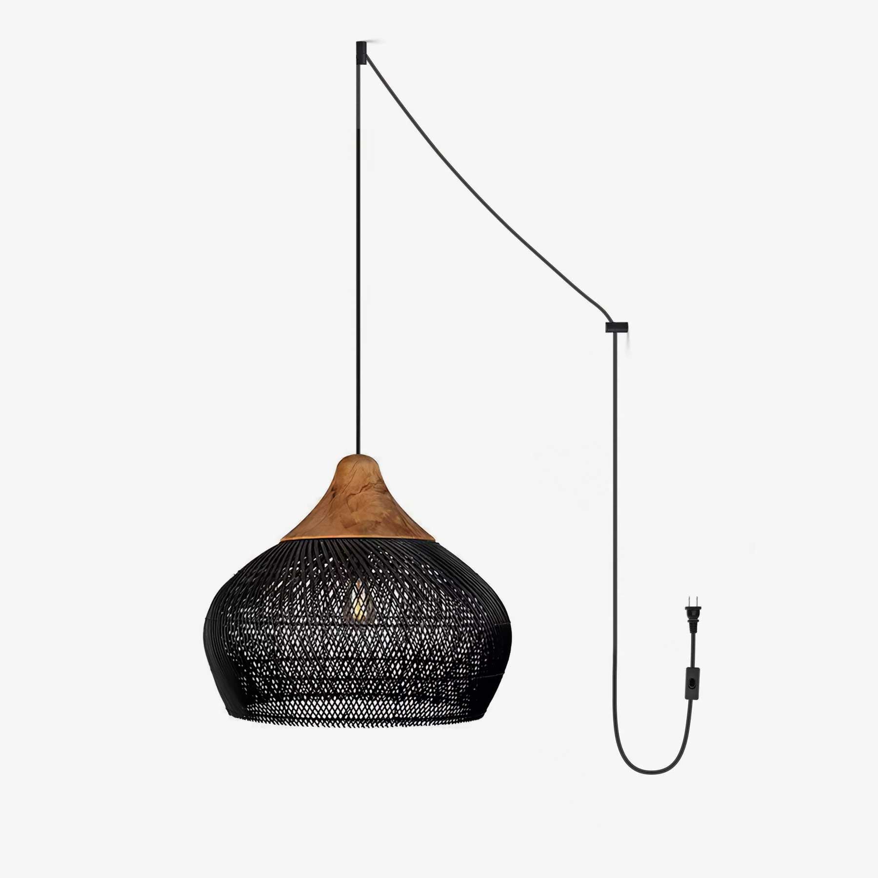 Braided Rattan Swag Pendant Lamp - DEPRIMO