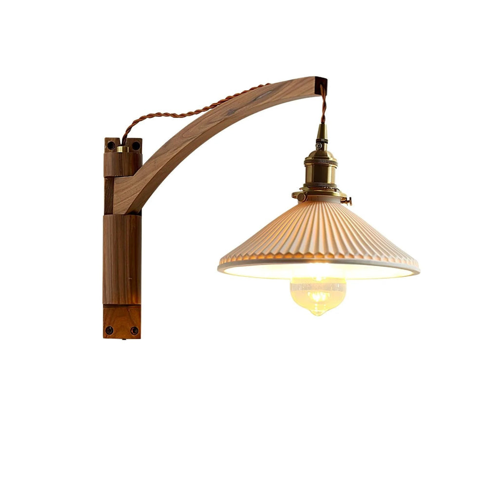 Swing Arm Walnut Wall Light - DEPRIMO