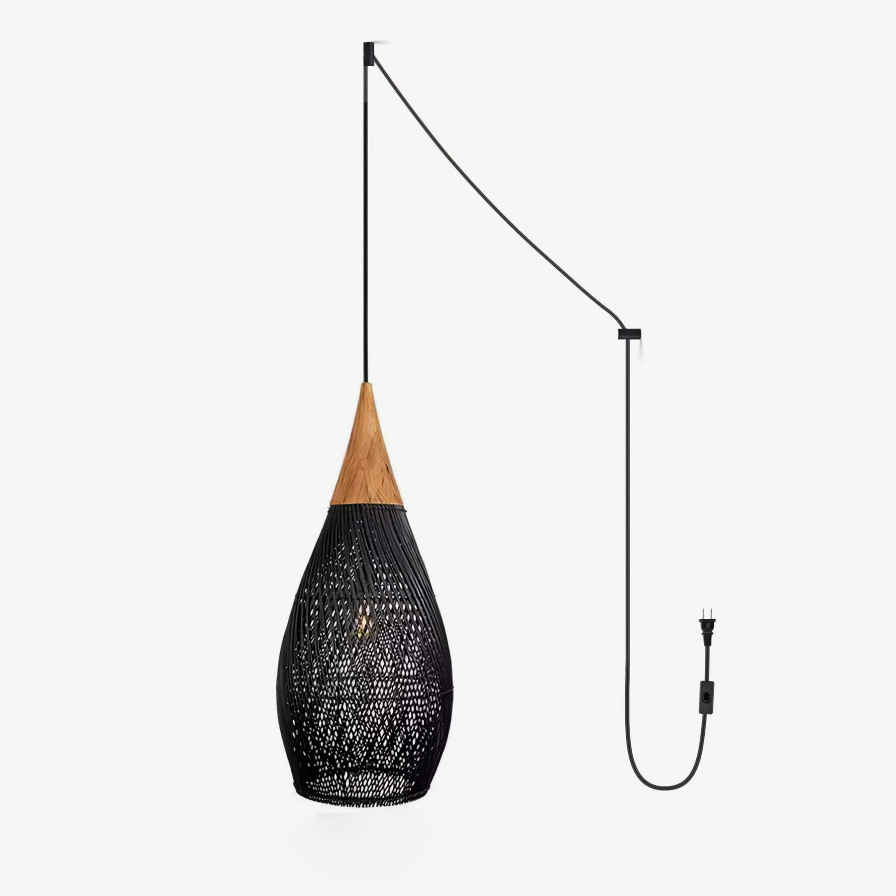 Braided Rattan Swag Pendant Lamp - DEPRIMO