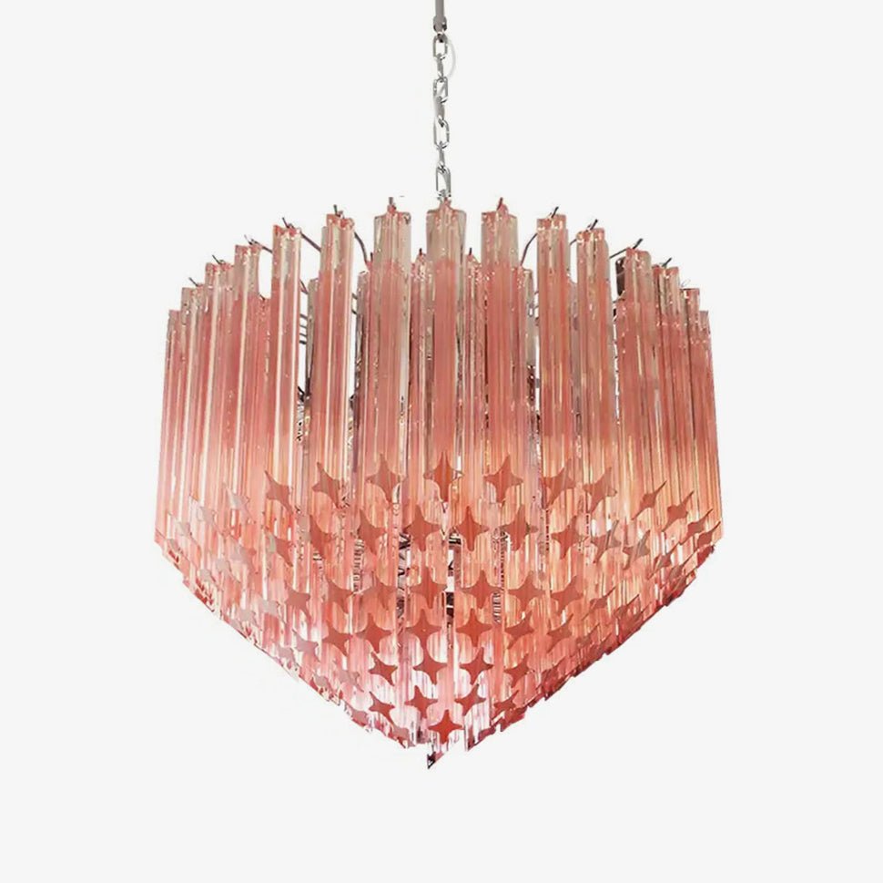 Prism Murano Pink Glass Chandelier - Vakkerlight
