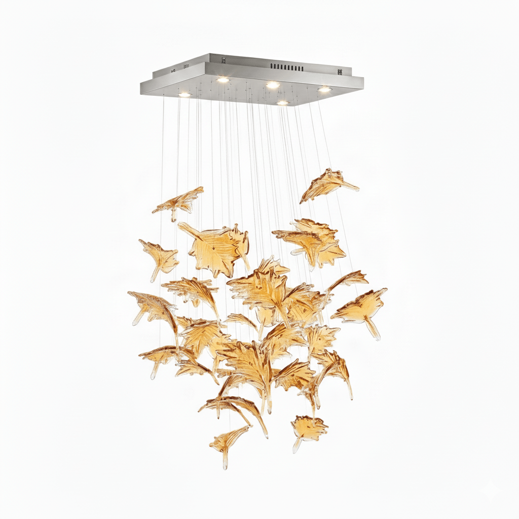 Multicolor Crystal Maple Leaf Chandelier