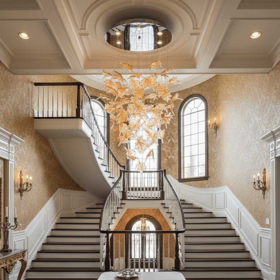 Multicolor Crystal Maple Leaf Chandelier