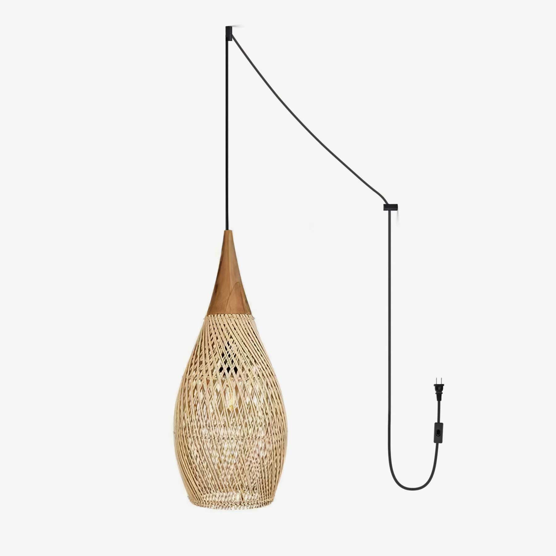 Braided Rattan Swag Pendant Lamp - DEPRIMO