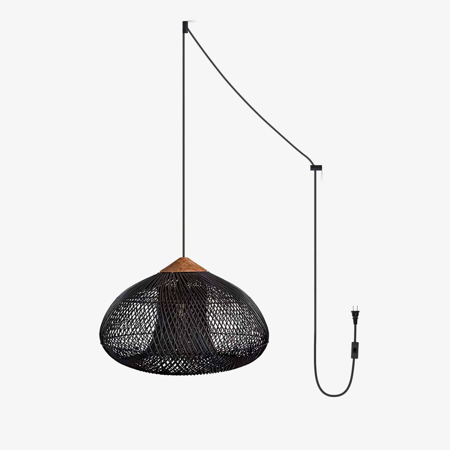 Braided Rattan Swag Pendant Lamp - DEPRIMO