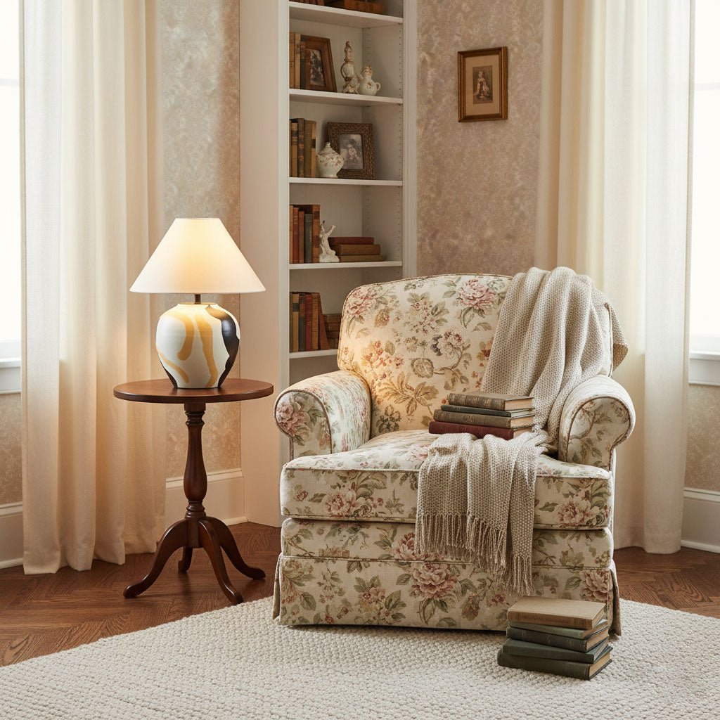 Настільна лампа з кераміки з абстрактним візерунком