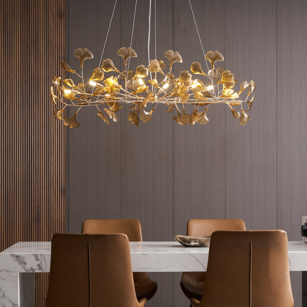 Acrylic Ginkgo Leaf Chandelier